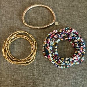 Ink and alloy bracelets bundle- rainbow, gold, copper